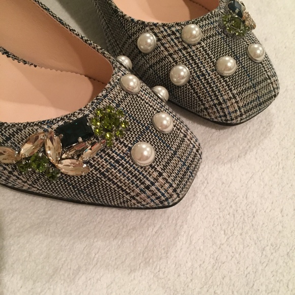 Cute J.Crew Block-Heel Pumps in embellished plaid - Picture 5 of 6